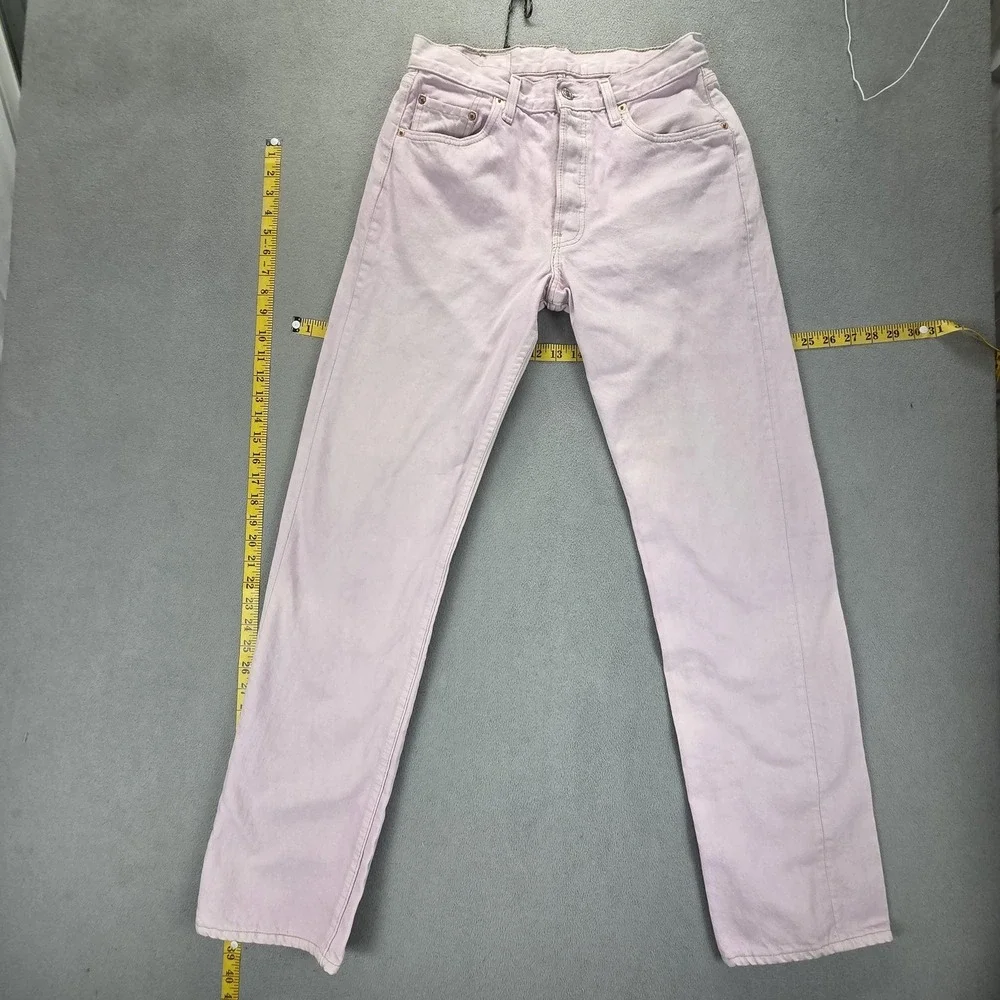 VTG Levis 501 Jeans Mens Pink Wash Dyed‎ Straight Button Fly USA Fits 27x32
